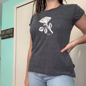 NWT free people grey rose t shirt